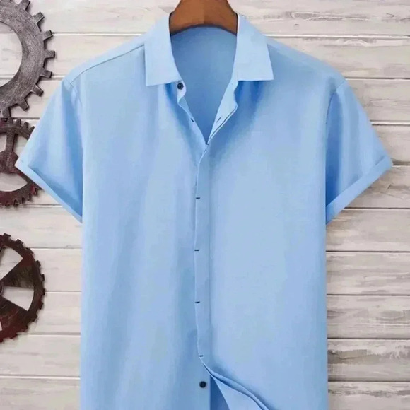 . Other - Blue Basic Men's Button Up Shirt